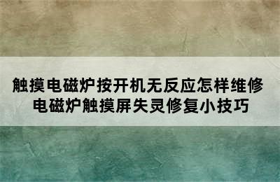 触摸电磁炉按开机无反应怎样维修 电磁炉触摸屏失灵修复小技巧